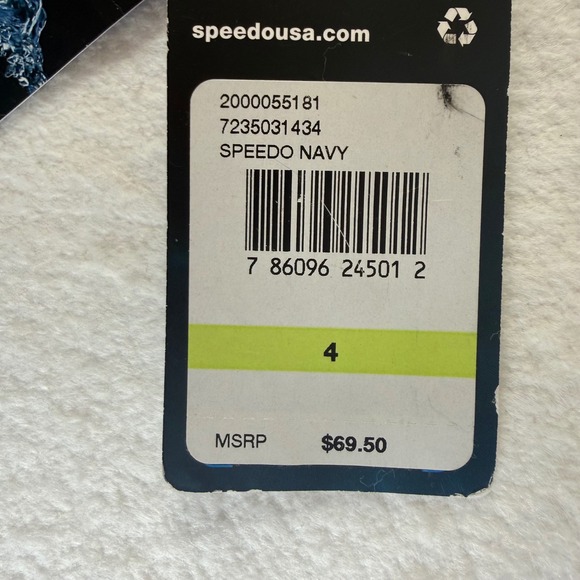 Speedo PowerFLEX One Piece Swimsuit Women's 4 Navy Blue Racerback NWT 7235031434 - Picture 8 of 9